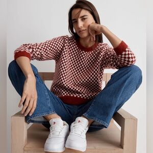 Madewell Checkerboard Jacquard Pullover Sweater